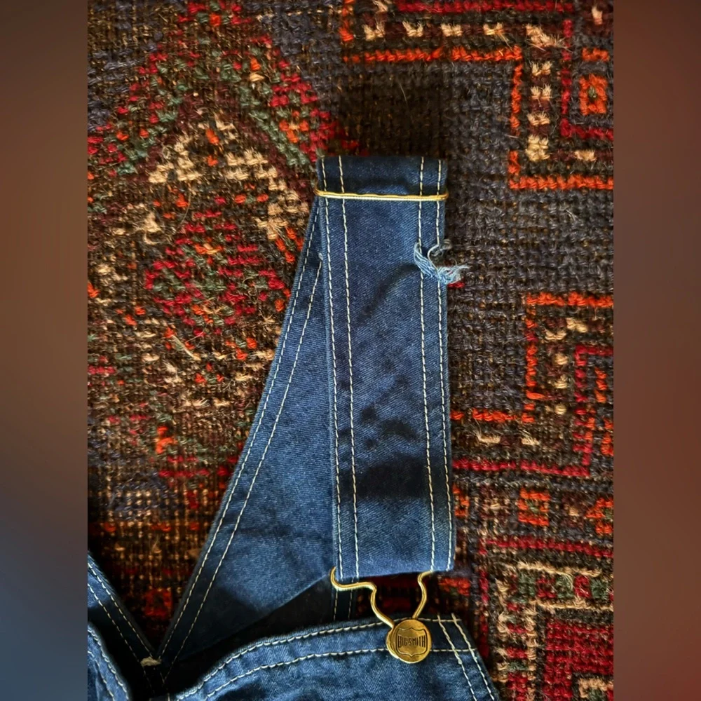 Vintage distressed Big Smith Blue Denim Overalls 42x30 - Picture 5 of 8
